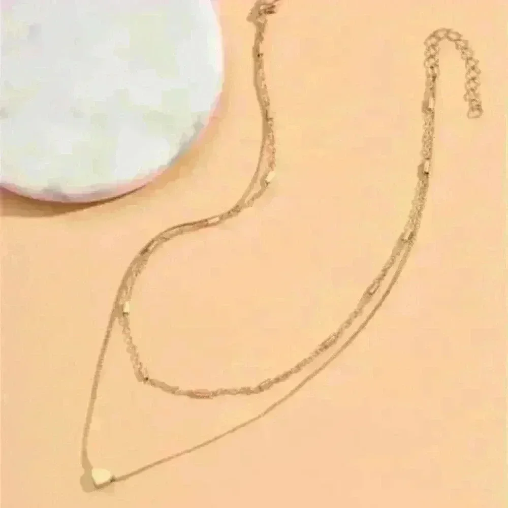 New Layered Gold Heart Necklace